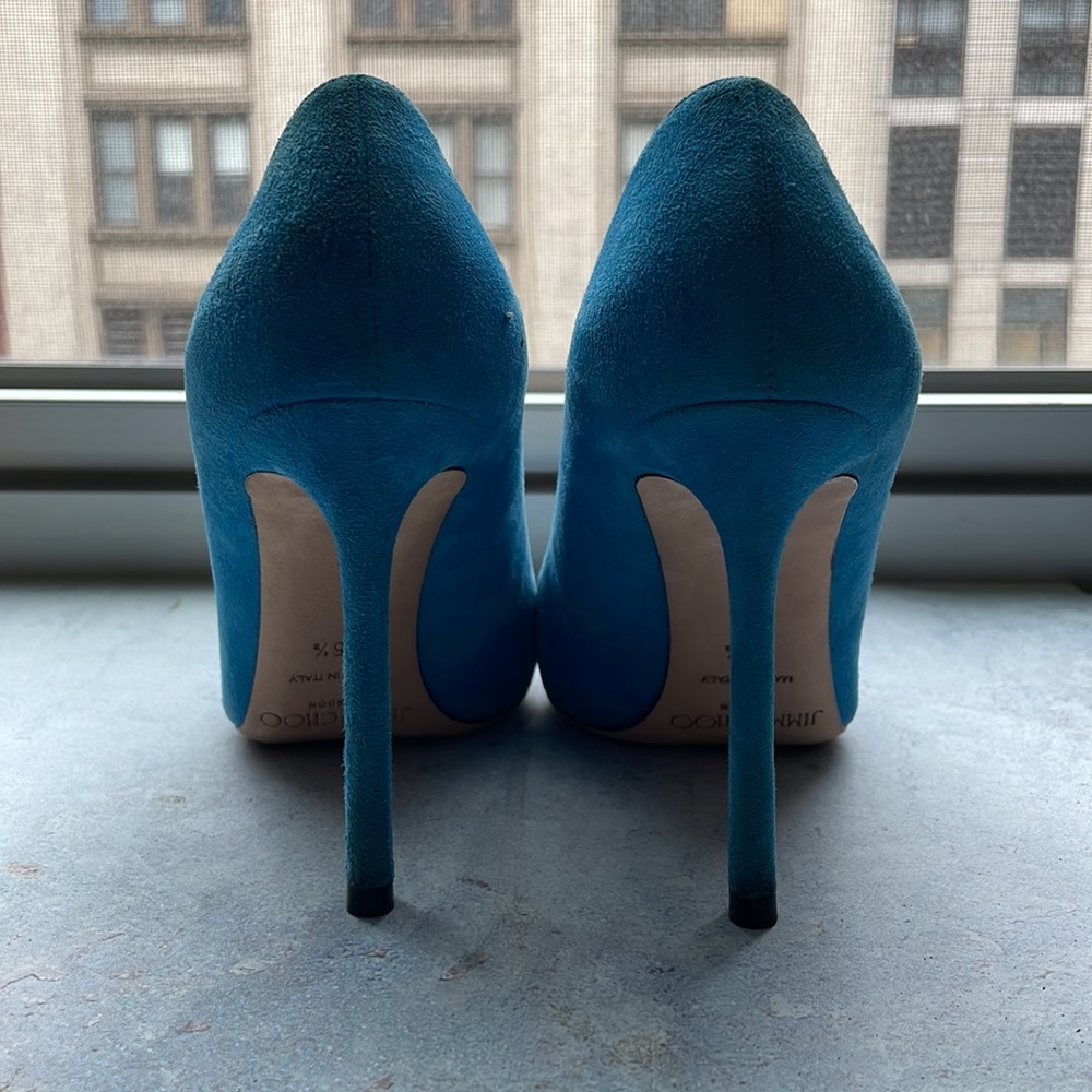 Jimmy Choo Blue Suede Romy Pump